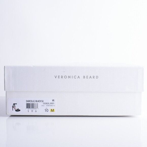 Veronica Beard Womens Black Suede Darcelle Strappy Pump Heels US 10 EU 41 New - Picture 9 of 9